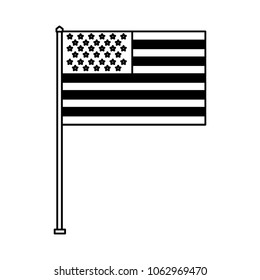 United State America Flag Pole Symbol Stock Vector (Royalty Free ...