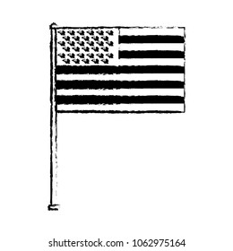 united state of america flag in pole symbol