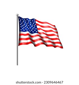 Bandera de los Estados Unidos de América. Ilustración vectorial. aislado en fondo blanco
