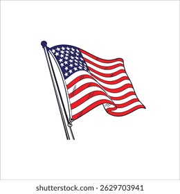 United state of America flag vector illustration