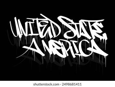 UNITED STATE AMERICA graffiti tag style design