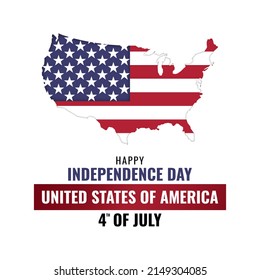 United State of America Independence day. Flag of United State of America. Template for holiday banner, poster, invitation, etc.
