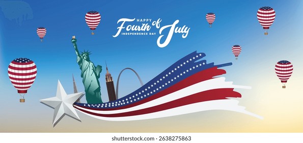 United state of America independence day 4 July vector poster