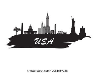 United state america Landmark Global Travel And Journey paper background  Vector Design Template used for your advertisement  book  banner  template  travel business presentation 