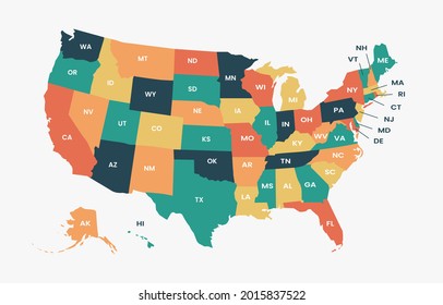 einheitlicher Zustand der amerikanischen Karte, Vektorgrafik