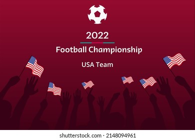 United State America Team soccer vector illustration. Football Championship 2022 Background. 