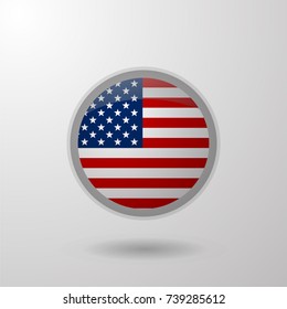 united state of america USA circle flag vector