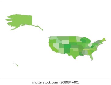 United State of America (USA) map vector illustration on white background
