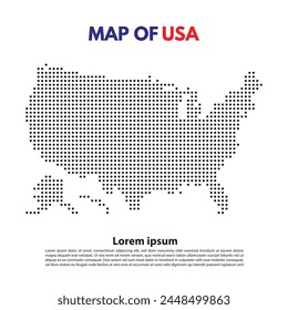 United State America USA Map Island Dotted Style Flat Vector Design Editable . Suitable for Content Element or background modern