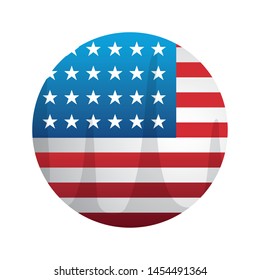united state of american flag in circle shape