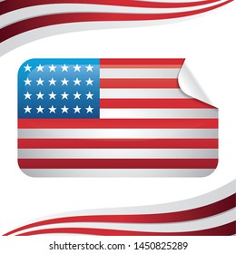 united state of american flag in rectangle shape