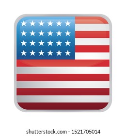 united state of american flag in shape square vector illustration design