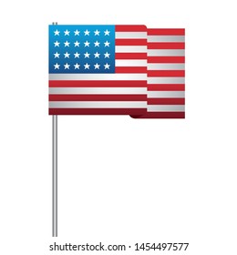 united state of american flag in stick