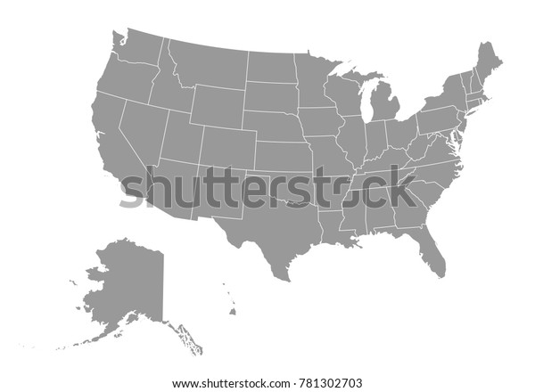 United state of\
american map. High detailed map of usa on white background. Vector\
illustration eps 10.