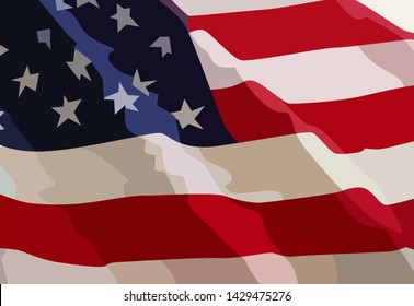 United state flag on vector eps 10