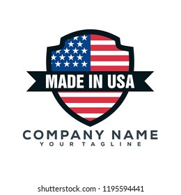 United State Flag Shield Vector Graphic Template Download Modern