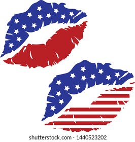 United state logo vector, independence day lips