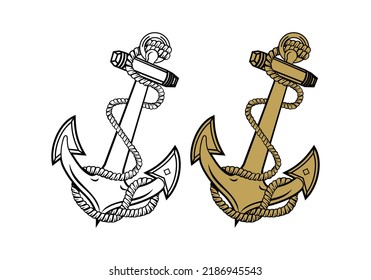 United State Marine Corps Anchor Ega Design Illustration Vector Eps Format , Suitable For Your Design Needs, Logo, Illustration, Animation, Etc.