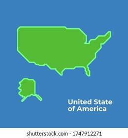 united state, usa map icon, illustration vector. suitable for many purposes.