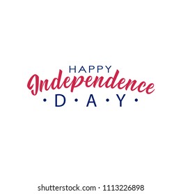 United Stated Happy Independence Day lettering. Fourth of July typographic design in USA. Hand lettering illustration for greeting card, poster, banner, flayer, postcard, web. Vector typographic