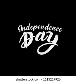 United Stated Independence Day lettering. Fourth of July typographic design in USA. Hand lettering illustration for greeting card, poster, banner, flayer, postcard, web. Vector typographic