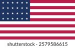 United States (1822 1836) Flag Vector Illustration Premium Quality