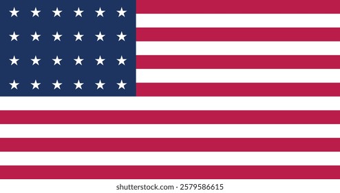 United States (1822 1836) Flag Vector Illustration Premium Quality