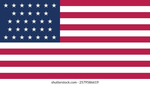 United States (1851-1858) Flag Vector Illustration Premium Quality