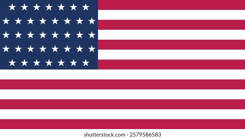 United States (1877-1890) Flag Vector Illustration Premium Quality