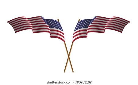 United States 3D flag