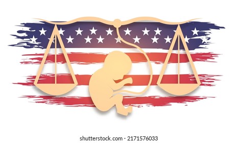 United States abortion law concept in vector format
