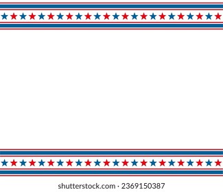United States abstract flag border frame mockup with empty space for your text.
