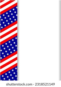 United States abstract flag symbolic patriotic frame border with stars with empty space for your text.	

