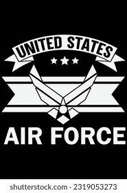 United States Air Force Art eps cut file for cutting machine