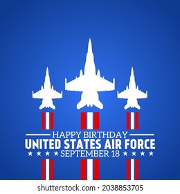 United States Air Force Birthday Theme Icon Symbol. Vector Illustration. Suitable For Poster, Banners, Campaign And Greeting Card.