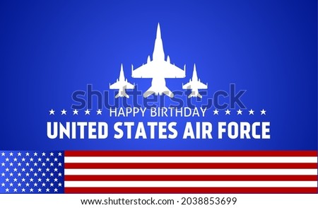 United States Air Force birthday theme icon symbol. Vector illustration. Suitable for Poster, Banners, campaign and greeting card.