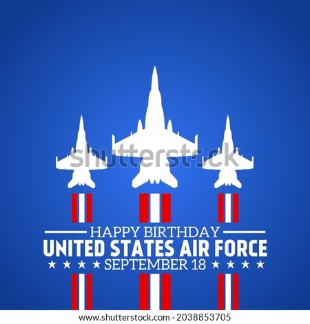 United States Air Force birthday theme icon symbol. Vector illustration. Suitable for Poster, Banners, campaign and greeting card.