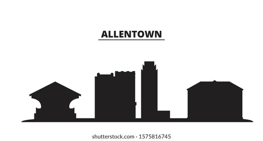 United States, Allentown city skyline isolated vector illustration. United States, Allentown travel black cityscape