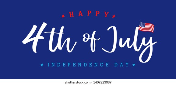 United States of America 4th of July, Independence Day vintage logo badge Illustration. Calligraphic Fourth of July vector typography for banner or poster design