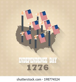 United States of America 4th of July Happy Independence Day Announcement Celebration Message Poster, Flyer, Card, Background Vector Design