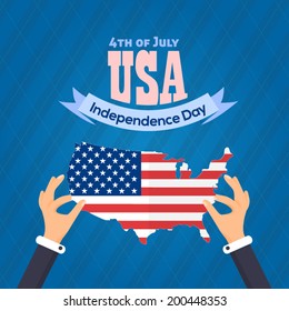 United States of America 4th of July Happy Independence Day Announcement Celebration Message Poster, Flyer, Card, Background Vector Design