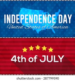 United States of America 4th of July Happy Independence Day Announcement Celebration Message Poster, Flyer, Card, Background Vector Design