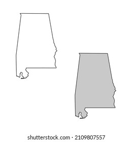 United States of America, Alabama state, map borders of the USA Alabama state.