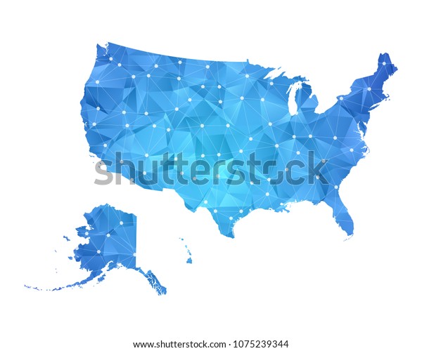 United States America Alaska Map Abstract Stock Vector Royalty