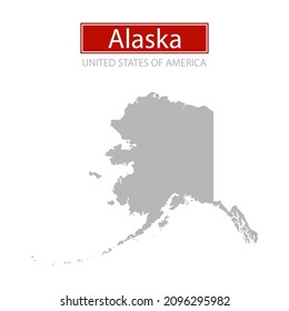 United States of America, Alaska state, map borders of the USA Alaska state.