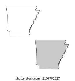 United States of America, Arkansas state, map borders of the USA Arkansas state.