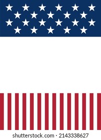 United States of America banner. American style banner. USA flag theme. Stars and stripes. Land of the free and the home of the brave. Star-spangled.