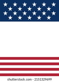 United States of America banner. American style banner. USA flag theme. Stars and stripes. Land of the free and the home of the brave. Star-spangled.