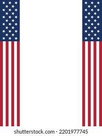 United States of America banner. American style banner. USA flag theme. Stars and stripes. Land of the free and the home of the brave. Star-spangled.
