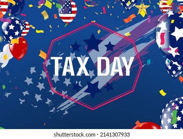 United States of America banner Happy background template.greeting card Vector illustration. TAX DAY